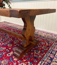 Load image into Gallery viewer, Antique French Country Farm Dining Table Farmhouse Trestle Base Oak c.1890s