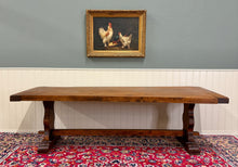 Load image into Gallery viewer, Antique French Country Farm Dining Table Farmhouse Trestle Base Oak c.1890s