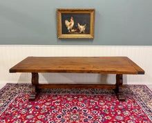 Load image into Gallery viewer, Antique French Country Farm Dining Table Farmhouse Trestle Base Oak c.1890s