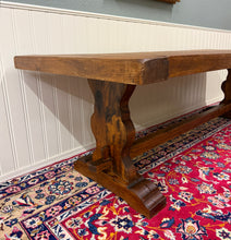 Load image into Gallery viewer, Antique French Country Farm Dining Table Farmhouse Trestle Base Oak c.1890s