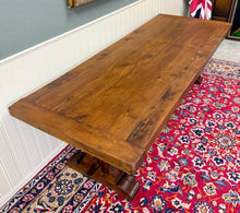 Load image into Gallery viewer, Antique French Country Farm Dining Table Farmhouse Trestle Base Oak c.1890s