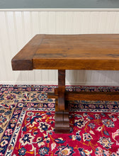 Load image into Gallery viewer, Antique French Country Farm Dining Table Farmhouse Trestle Base Oak c.1890s