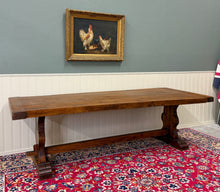 Load image into Gallery viewer, Antique French Country Farm Dining Table Farmhouse Trestle Base Oak c.1890s