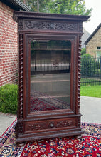Load image into Gallery viewer, Antique French Bookcase Cabinet Display BARLEY TWIST Oak Renaissance 19th C