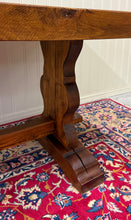 Load image into Gallery viewer, Antique French Country Farm Dining Table Farmhouse Trestle Base Oak c.1890s