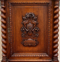 Load image into Gallery viewer, Antique French Renaissance Revival Oak Cabinet Barley Twist Carved Drawers 19thC
