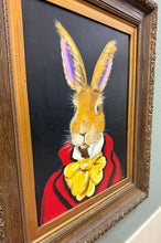 Load image into Gallery viewer, English Framed Acrylic Debonair Hare Painting on Board