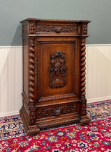 Load image into Gallery viewer, Antique French Renaissance Revival Oak Cabinet Barley Twist Carved Drawers 19thC
