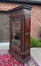 Load image into Gallery viewer, Antique French Bookcase Cabinet Display BARLEY TWIST Oak Renaissance 19th C