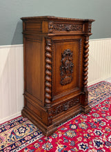 Load image into Gallery viewer, Antique French Renaissance Revival Oak Cabinet Barley Twist Carved Drawers 19thC
