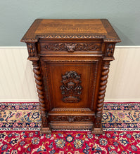 Load image into Gallery viewer, Antique French Renaissance Revival Oak Cabinet Barley Twist Carved Drawers 19thC