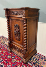 Load image into Gallery viewer, Antique French Renaissance Revival Oak Cabinet Barley Twist Carved Drawers 19thC