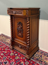 Load image into Gallery viewer, Antique French Renaissance Revival Oak Cabinet Barley Twist Carved Drawers 19thC