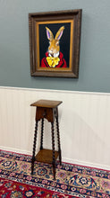 Load image into Gallery viewer, Antique English 4-Post Barley Twist Pedestal Plant Stand Jacobean Oak 36" Tall