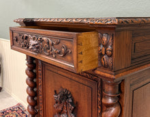 Load image into Gallery viewer, Antique French Renaissance Revival Oak Cabinet Barley Twist Carved Drawers 19thC