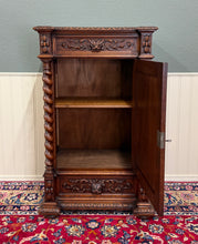 Load image into Gallery viewer, Antique French Renaissance Revival Oak Cabinet Barley Twist Carved Drawers 19thC