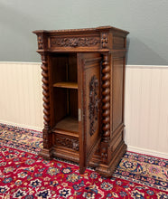 Load image into Gallery viewer, Antique French Renaissance Revival Oak Cabinet Barley Twist Carved Drawers 19thC