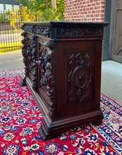 Load image into Gallery viewer, Antique French Server Sideboard Buffet Cabinet Oak DOGS Renaissance Revival 19C