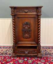 Load image into Gallery viewer, Antique French Renaissance Revival Oak Cabinet Barley Twist Carved Drawers 19thC