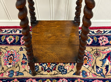 Load image into Gallery viewer, Antique English 4-Post Barley Twist Pedestal Plant Stand Jacobean Oak 36" Tall