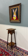 Load image into Gallery viewer, Antique English 4-Post Barley Twist Pedestal Plant Stand Jacobean Oak 36" Tall
