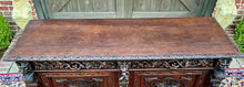 Load image into Gallery viewer, Antique French Server Sideboard Buffet Cabinet Oak DOGS Renaissance Revival 19C