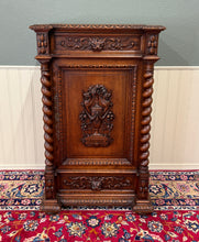 Load image into Gallery viewer, Antique French Renaissance Revival Oak Cabinet Barley Twist Carved Drawers 19thC
