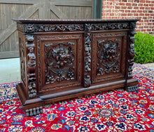 Load image into Gallery viewer, Antique French Server Sideboard Buffet Cabinet Oak DOGS Renaissance Revival 19C