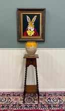 Load image into Gallery viewer, Antique English 4-Post Barley Twist Pedestal Plant Stand Jacobean Oak 36" Tall