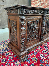 Load image into Gallery viewer, Antique French Server Sideboard Buffet Cabinet Oak DOGS Renaissance Revival 19C