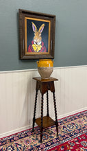 Load image into Gallery viewer, Antique English 4-Post Barley Twist Pedestal Plant Stand Jacobean Oak 36" Tall