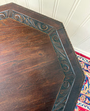 Load image into Gallery viewer, Antique French Octagonal Table Renaissance Revival Barley Twist Oak 24.5"T 19thC