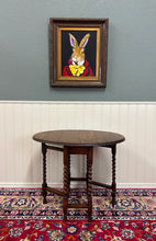 Load image into Gallery viewer, Antique English Table Drop Leaf Gateleg Barley Twist Oak Oval c. 1920-30s