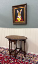 Load image into Gallery viewer, Antique English Table Drop Leaf Gateleg Barley Twist Oak Oval c. 1920-30s