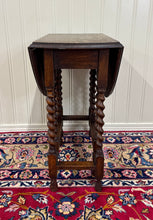 Load image into Gallery viewer, Antique English Table Drop Leaf Gateleg Barley Twist Oak Oval c. 1920-30s