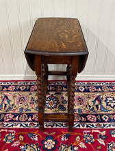 Load image into Gallery viewer, Antique English Table Drop Leaf Gateleg Barley Twist Oak Oval c. 1920-30s