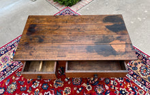 Load image into Gallery viewer, Antique English Coffee Table Farmhouse Rustic Oak Drawers Shaker Legs Mid-19th C