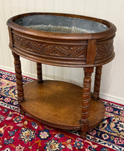 Load image into Gallery viewer, Antique French Oak Barley Twist Standing Planter Jardinière Liner c. 1930s
