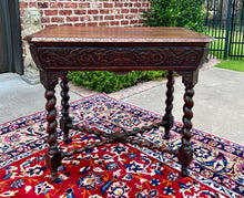 Load image into Gallery viewer, Antique French Parlor Table BARLEY TWIST Renaissance Revival CHERUBS Oak 19thC