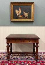 Load image into Gallery viewer, Antique French Henri II Style Writing Desk Table Drawers Oak c. 1930s