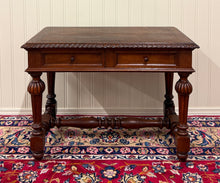 Load image into Gallery viewer, Antique French Henri II Style Writing Desk Table Drawers Oak c. 1930s
