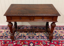 Load image into Gallery viewer, Antique French Henri II Style Writing Desk Table Drawers Oak c. 1930s
