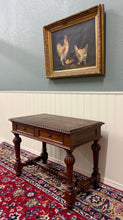 Load image into Gallery viewer, Antique French Henri II Style Writing Desk Table Drawers Oak c. 1930s