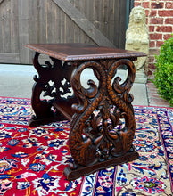 Load image into Gallery viewer, Antique French Coffee Table End Side Table Dolphins Carved Oak Renaissance
