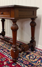 Load image into Gallery viewer, Antique French Henri II Style Writing Desk Table Drawers Oak c. 1930s