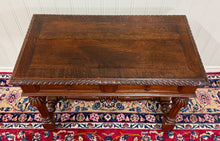 Load image into Gallery viewer, Antique French Henri II Style Writing Desk Table Drawers Oak c. 1930s