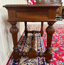 Load image into Gallery viewer, Antique French Henri II Style Writing Desk Table Drawers Oak c. 1930s