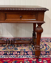 Load image into Gallery viewer, Antique French Henri II Style Writing Desk Table Drawers Oak c. 1930s
