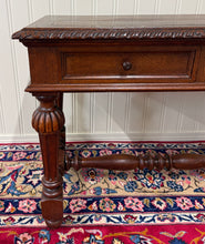 Load image into Gallery viewer, Antique French Henri II Style Writing Desk Table Drawers Oak c. 1930s