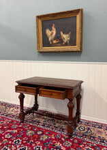 Load image into Gallery viewer, Antique French Henri II Style Writing Desk Table Drawers Oak c. 1930s